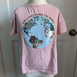 “Girls Can Change The World” Flipable Sequins